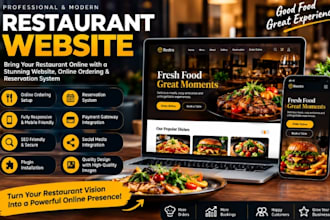 design a restaurant website with online ordering and reservation system