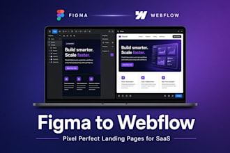 convert figma to webflow pixel perfect landing page for saas startups cms blog