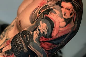 design a professional japanese tattoo design