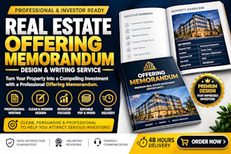 design real estate offering memorandum om or property brochure