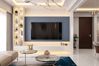 design a modern living and dining room interior in 3d
