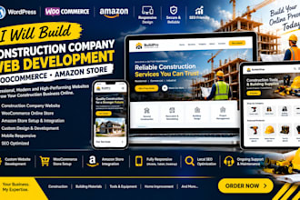 build construction company web development woocommerce amazon store responsive