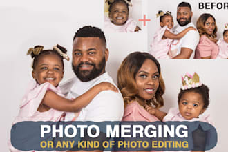 do image merging combining, photoshop image editing, face swap, adding, removing