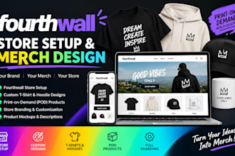 fourth wall website design fourthwall store set up merch tshirt pod design