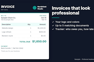 set up branded invoice templates and an invoice tracker spreadsheet