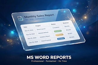 professionally format word documents and create business reports