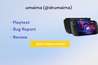playtest, give a detailed report and review your game