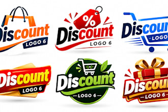 design a professional sale, offer, shopping, retail, or promotion discount logo