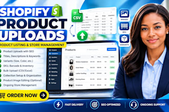 do shopify product upload, shopify product listing and catalog management