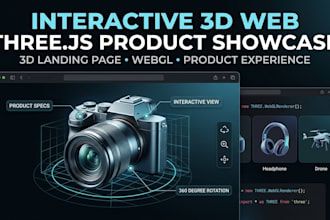 build interactive 3d landing page, 3d product showcase website