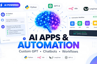 develop ai powered automation workflows, chatbots and llm applications
