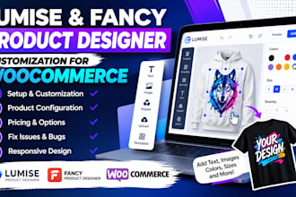 customize lumise or fancy product designer for woocommerce