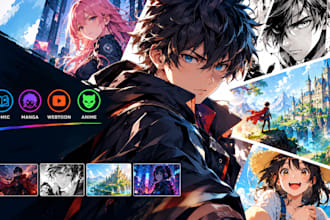 create comic key visual, manga illustration, promotional art, webtoon art