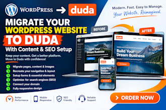 migrate your wordpress website to duda with content and seo setup