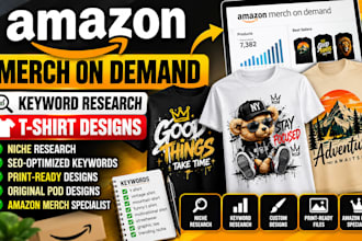 do amazon merch on demand keyword research and t shirt designs