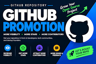 design flyer for github promotion service, usa github repo, ai github project
