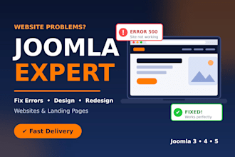 fix joomla cms errors and design or redesign joomla website or landing page