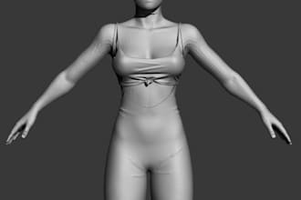 design realistic 3d clothing mesh for second life, 3d tracksuit with textures