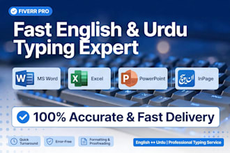 do fast english and urdu typing,ms word excel and powerpoint