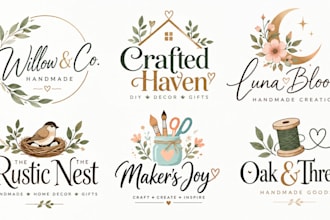 design a professional, craft, artisan, DIY, or creative business handmade logo
