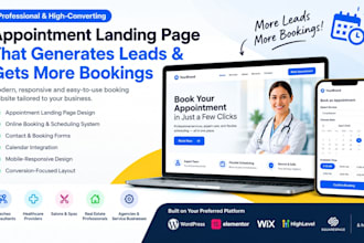 design appointment landing page lead generation and online booking website