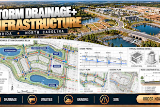 design storm drainage and infrastructure plans in florida, north carolina