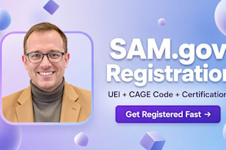 get you registered on samgov, get cage code, uei, do wosb, mbe, 8a, dbe vosb