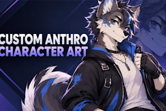 design custom anthro character art and furry character illustrations for you