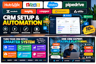 setup zendesk, insightly, copper, freshsales and attio CRM