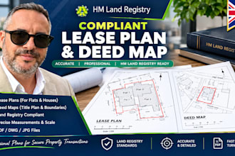 draw a hm land registry compliant lease plan and deed map