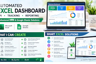 create an automated excel dashboard,  business spreadsheet