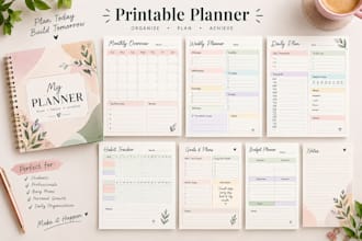 design a professional printable planner
