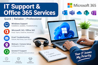support in desktop support and office 365