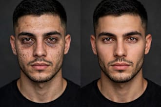 professionally retouch enhance photos remove acne pimples dark circles