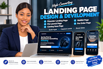 preorder landing page, pre launch page, coming soon page, waitlist, pre order