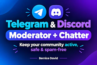 moderate and engage your telegram or discord community