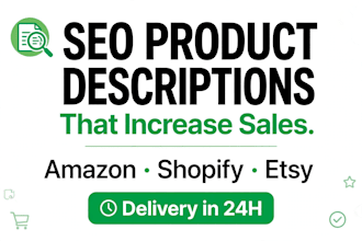 seo product descriptions for shopify, amazon and etsy