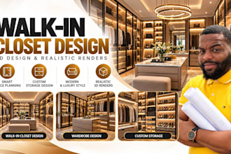 design your walk in closet with realistic 3d rendering