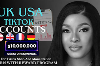 create USA UK tiktok account tiktok shop account tik tok for non or resident