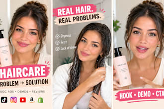 create haircare problem solution ugc videos for beauty brands