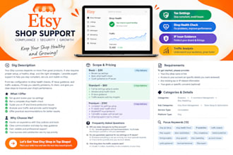 create etsy tax settings shop health check IP issue guidance traffic analysis