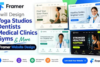 design yoga studios dentists medical clinics gyms framer website design