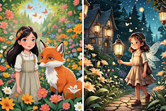 children story book illustration children story children story book illustration