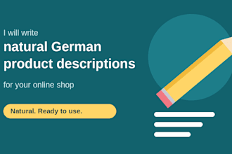 write german product descriptions for your shop