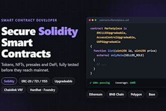 develop audit test solidity smart contracts for your project