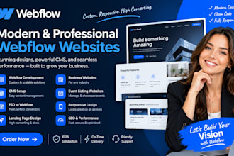 develop webflow cms setup landing page website PSD to webflow event listing cms