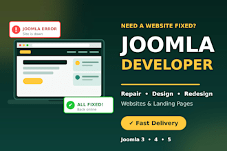 fix joomla bugs and errors and build or redesign your joomla website development