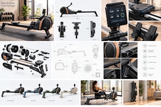 3d fitness and gym product design, rowing machine cad
