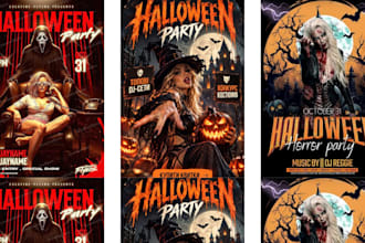 do halloween flyer, christmas, club, party, event,  horror halloween poster