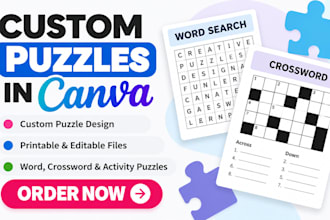 design custom puzzles, brain games and printable activity sheets in canva